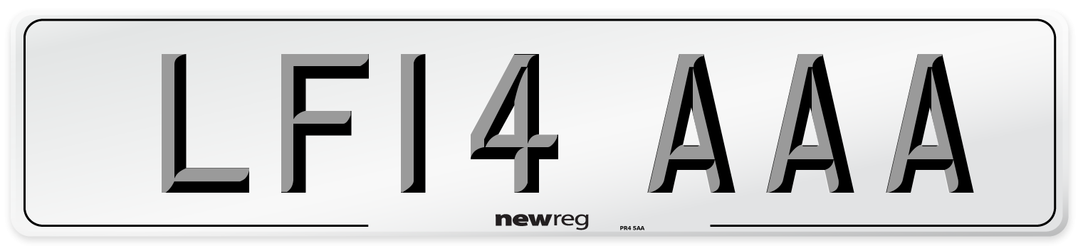 LF14 AAA Number Plate from New Reg